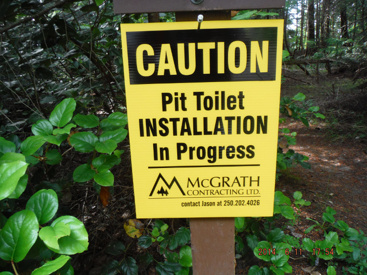 Toilet installation sign