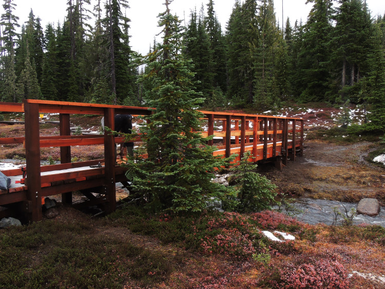 Paradise Meadows bridge fully installed